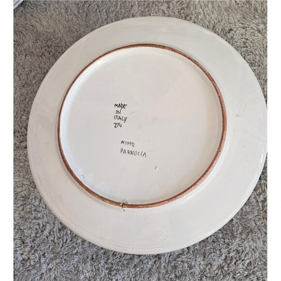 Nino Parrucca Pottery Modernist‎ Plate 10.5" Made in Italy #214 Grape Harvest - Picture 4 of 5
